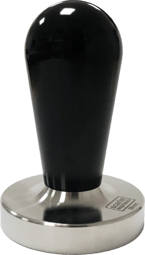 Scarlet Passion Tamper, Coffee Tamper for Baristas, with Ergonomic PVC or Wooden Handle of Choice and Stainless Steel Precision Base (58.5 mm