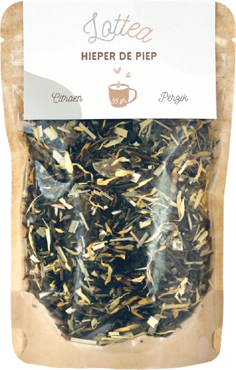 Lottea Hieper de Piep thee 55 Gram Stazak - verse thee, groene thee, thee cadeau, thee geschenk, thee cadeautje, verjaardag cadeau