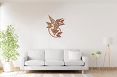 Warm - Geometrische Vogel Design - Big - Wanddecoratie - Lasergesneden - Geometrische dieren en vormen - Houten dieren - Muurdecoratie - Line art - Wall art