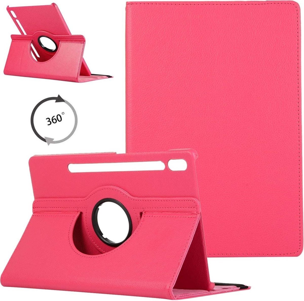 LuxeBass Tablet hoesje 360 geschikt voor Samsung Galaxy Tab S7 Plus - Roze