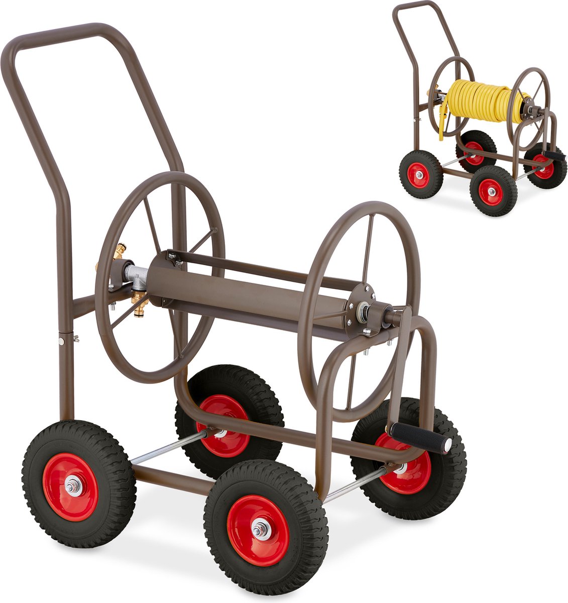 Bol.com slangenwagen - tot 60 m - 4 wielen - klikaansluiting - tuinslanghouder - zonder slang aanbieding