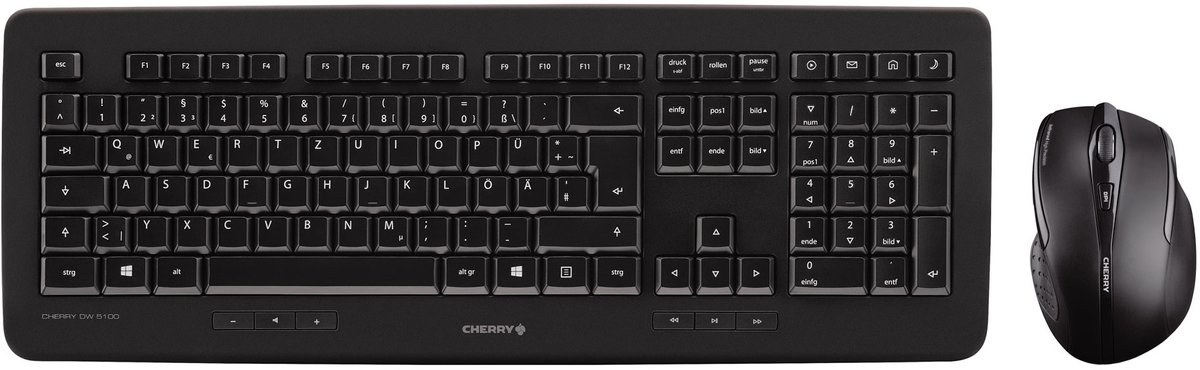 CHERRY DW 5100 toetsenbord Inclusief muis Universeel RF Draadloos AZERTY Belgisch Zwart