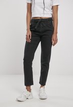 Urban Classics - Ladies High Waist Knitted Denim Chino black Skinny fit broek - Getaillerde spijkerbroek - Taille, 27 inch - Zwart