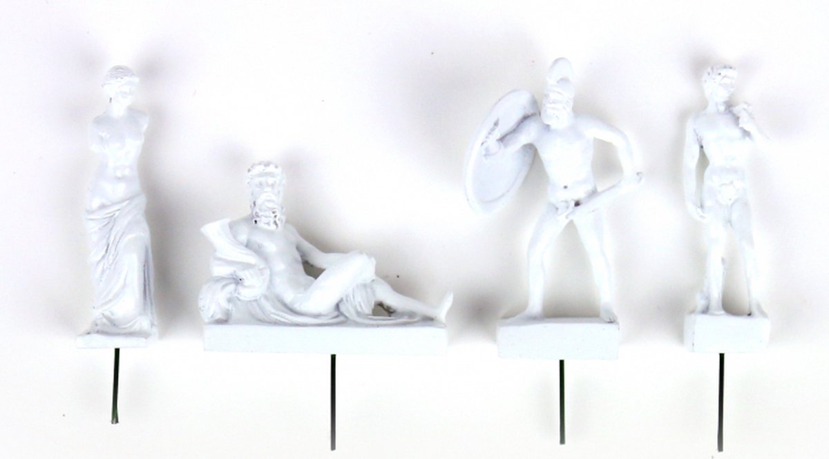 Gift Republic Bloempot Decoratie - Klassieke Standbeelden (set van 4)