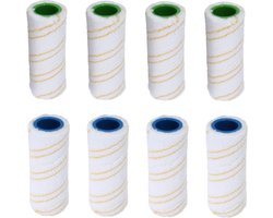 8x Roller Geel geschikt voor Karcher Floor Cleaner FC3 FC5 FC7 Cordless - Premium 20550060 2.055-006.0 rollerset vloerborstel borstel vervanging onderdeel set