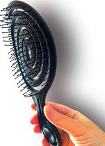 Haarborstel - Anti Klit Haarborstel - Tangle Teezer - Detangler Brush - Kam voor Krullen - Haarborstel Rond - Zwart - Fienosa