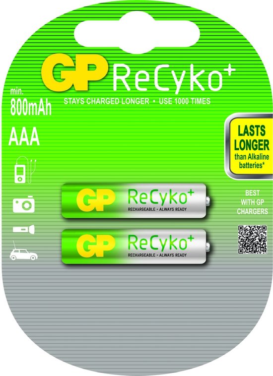 Duo GP ReCyko+ Pro Professional R03/AAA 800mAh oplaadbaar (2 stuks)