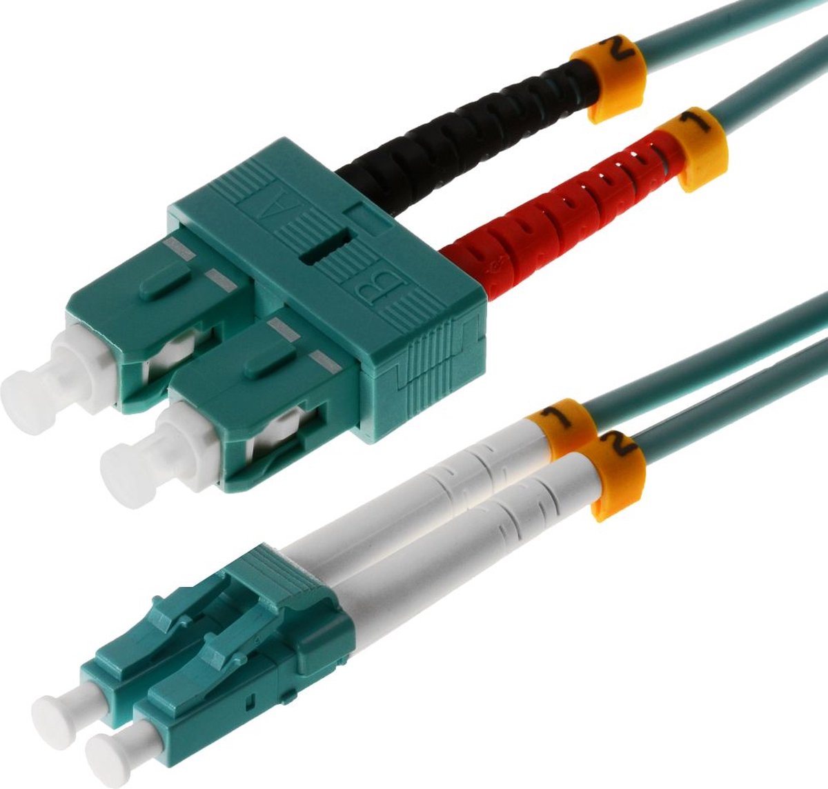Helos 2m OM3 LC/SC InfiniBand en Glasvezelkabel Turkoois