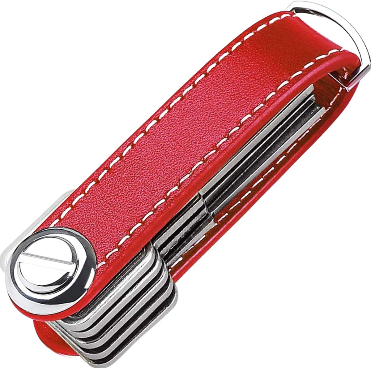 Jibbon Italiaanse premium lederen sleutelorganizer - stijlvolle sleutelhouder met marine grade 316 roestvrij staal, compacte EDC- sleutelhanger, geschikt voor maximaal 9 sleutels, inclusief