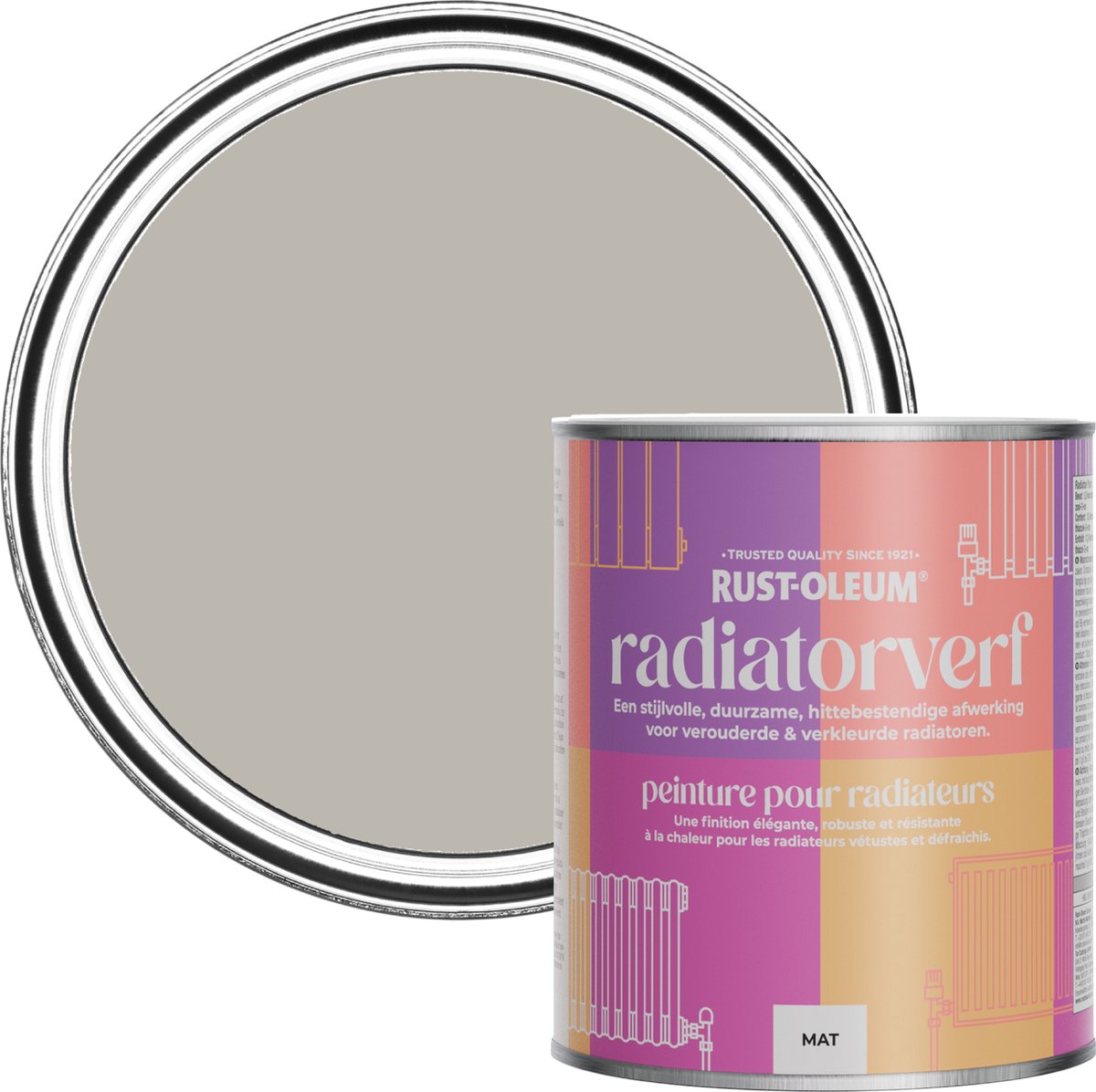 Rust-Oleum Donkergrijze Radiatorverf - Gorthleck Steen 750ml