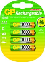 GP ReCyko Rechargeable AAA batterijen (950mAh) - 4 stuks