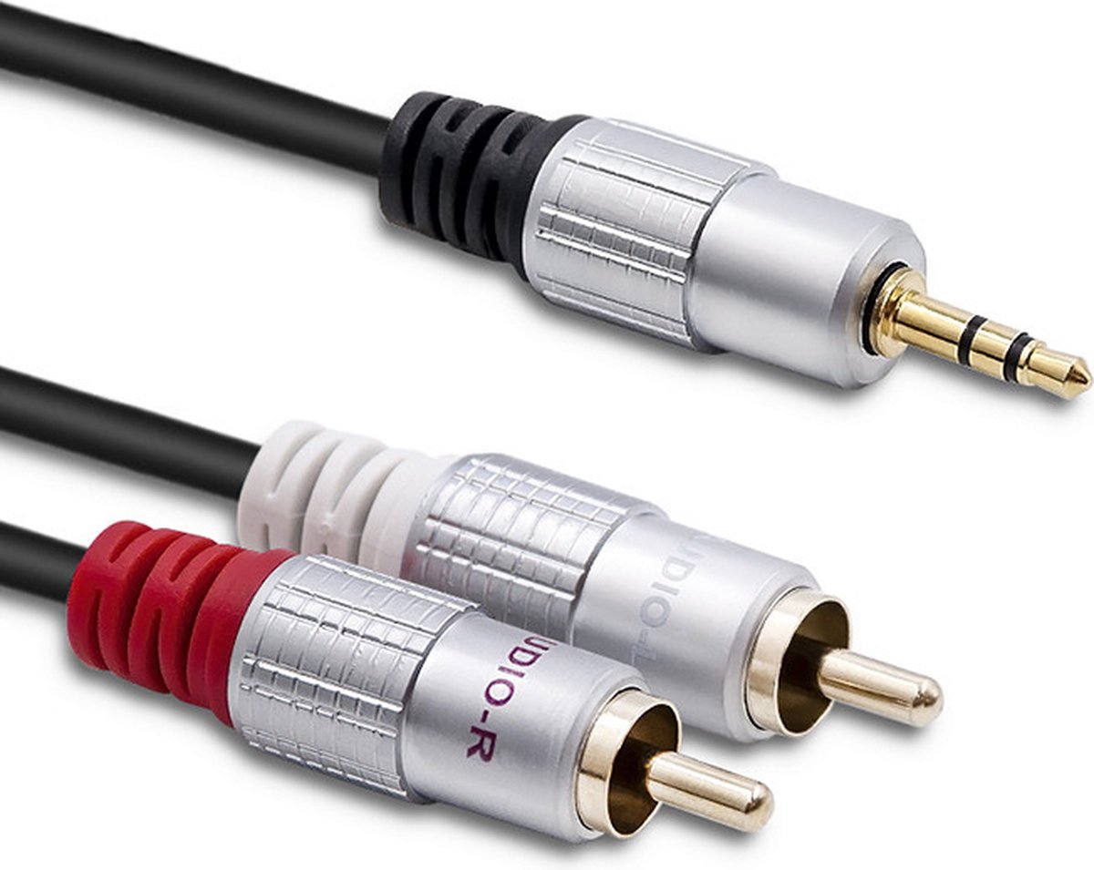 Qoltec 52340 audio kabel 2 m 2 x RCA 3.5mm Zwart