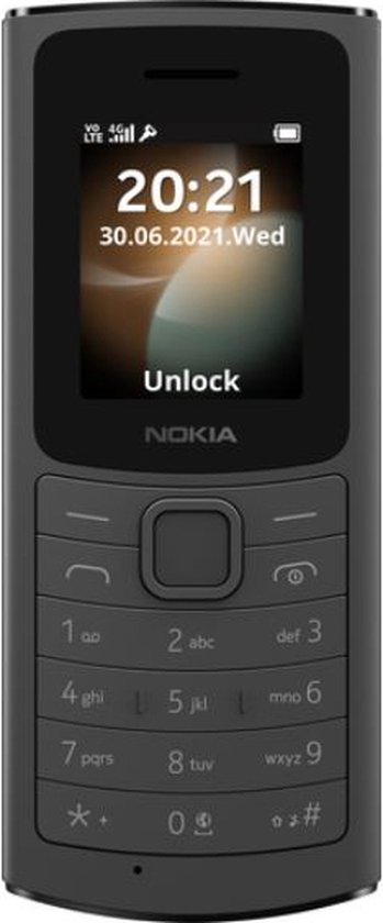 Nokia 110 4G, Dual SIM, 4,57 cm (1.8"), Zwart