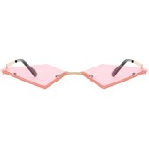 Freaky Glasses - Zonnebril triangle - Festivalbril - Bril - Feest - Glasses - Heren - Dames - Unisex - Kunststof - roze