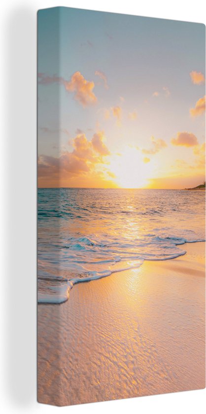 Peinture sur toile - Plage - Soleil - Nuages - Mer - Eté - Peintures sur toile - Toile - 40x80 cm - Décoration murale - Chambre