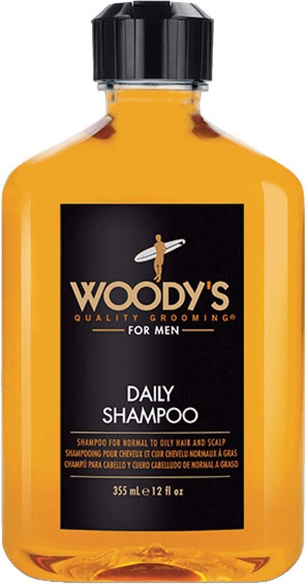 Woody's for Men Daily Shampoo - Bevordert sterker en dikker haar - Verkwikkend mint grapefruit aroma