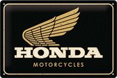 Metalen Bord 20x30 cm Honda MC Motorcycles Goud
