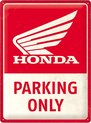 Metalen Bord 30x40 cm Honda MC Parking Only