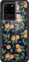 Casimoda® hoesje - Geschikt voor Samsung Galaxy S20 Ultra - Fruit / Sinaasappel - Luxe Hard Case Zwart - Backcover telefoonhoesje - Multi