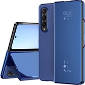Lunso - Geschikt voor Samsung Galaxy Z Fold4 - Window view cover hoes - Blauw