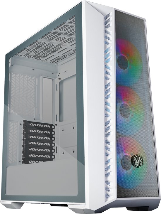 Cooler Master MasterBox 520 Mesh - Midi Tower - ATX, micro ATX, SSI CEB, Mini-ITX, EATX - gehard glas - geen voeding - wit