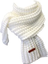 Écharpe en laine tricotée | écharpe en laine | Couleurs variées | 180 cm | Blanc