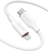 Anker Powerline III flow USB-C naar Lightning-kabel, MFi-gecertificeerde oplaadkabel voor iPhone, iPod, iPad, AirPods Pro - 0,9 m - Wit