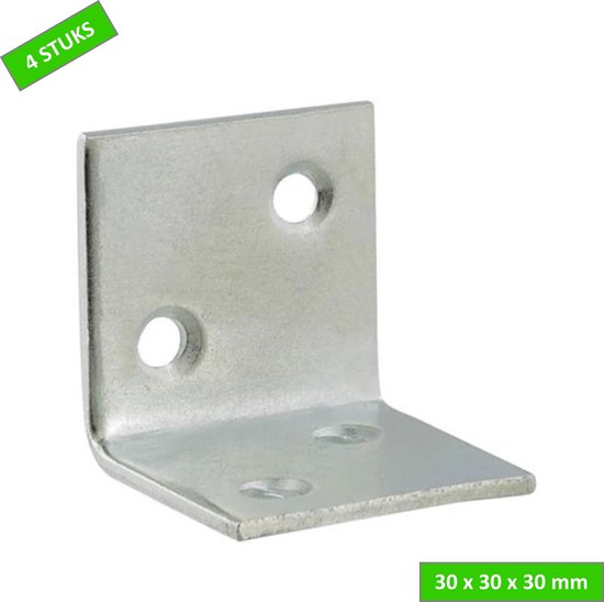 Coin de renfort STARX - 30 x 30 x 30 mm - Épaisseur 2 mm - Galvanisé - 4 pièces
