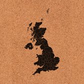 Kaart op kurk - Fotofabriek wanddecoratie/prikbord - Verenigd Koninkrijk kaart - 40x60cm