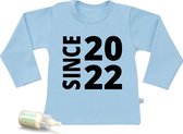 Baby t Shirt Since 2022 - Blauw - Lange mouw - Maat 50/56