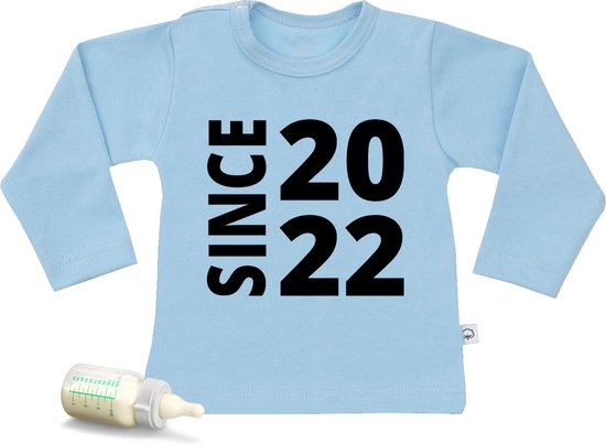 T-shirt Bébé depuis 2022 - Blauw - Manches longues - Taille 50/56