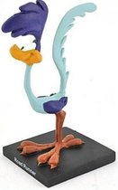 Tinnen beeldje vogel Road Runner - hoogte 10 kleur blauw looney tunes beeldje handgeschilderd op sokkeltje