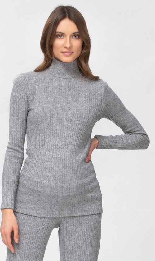 PULL THE CARLA COL ROULÉ GRIS CHINÉ