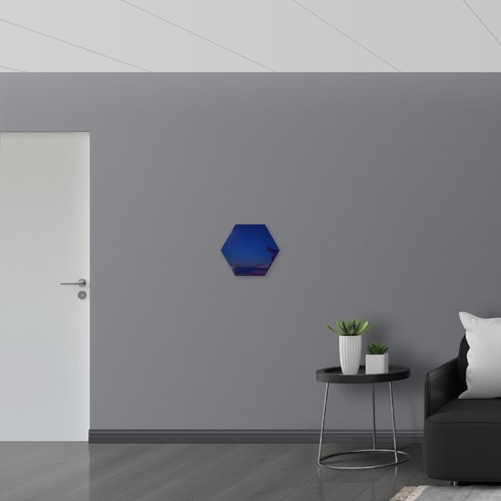 WallClassics - Panneau de mousse PVC Hexagone - Canon sur l' Water au bord de la ville - Photo 40x34,8 cm sur Hexagone (avec système de suspension)