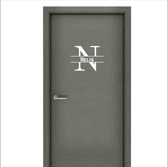 Sticker pour porte avec nom - Nelis - Wit