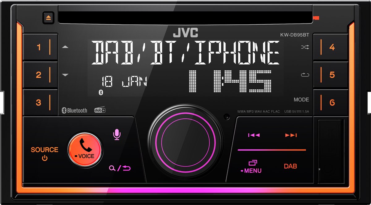 JVC KW-DB95BT 2DIN Autoradio - Multicolor – foto 3