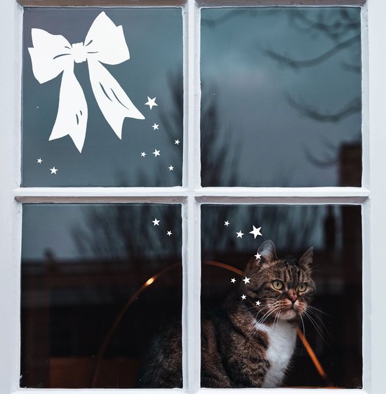 Kerst Raam Sticker Strik