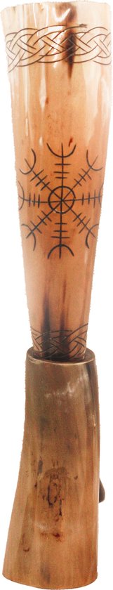 Corne Viking wendhorn + Support - corne viking - Coupe Viking - Décoration - Commerce Fair- Uniek - environ 40cm - livraison rapide - Cave & Garden