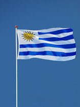 Uruguayaanse Vlag - Uruguay Vlag - 90x150cm - Uruguay Flag - Originele Kleuren - Sterke Kwaliteit Incl Bevestigingsringen - Hoogmoed Vlaggen
