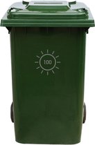 Autocollant Kliko / Autocollant poubelle - Soleil - Numéro 100 - 16,5x16,5 - Anthracite