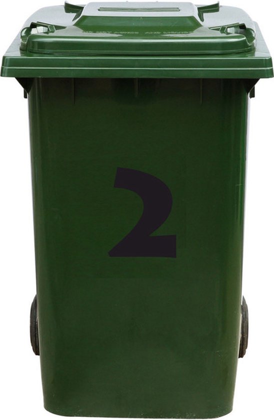 Autocollant Kliko / Autocollant poubelle - Numéro 2 - 16,5 x 20 - Zwart