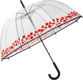 Parapluie à fleurs - Parapluie dôme PVC Transparent Diamètre 86 cm - TRANSPARENT - AUTOMATISÉ - Ø 86 CM - DESIGN