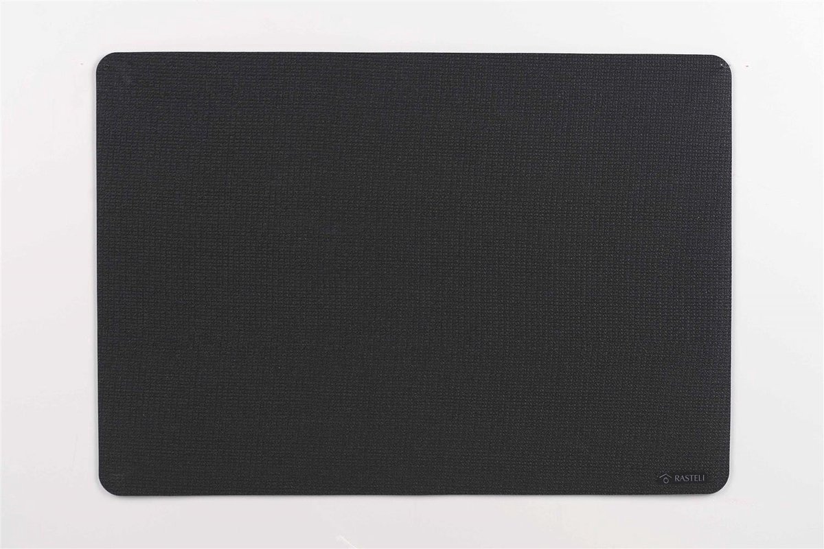 Rasteli Placemat Lederlook Zwart 43 x 30 cm Voordeelset van 2 stuks