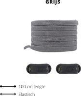 Beste Veters - Veters elastische - Antistrikveters - Veter gesp sluiting - Veters 100 cm - Veters grijs