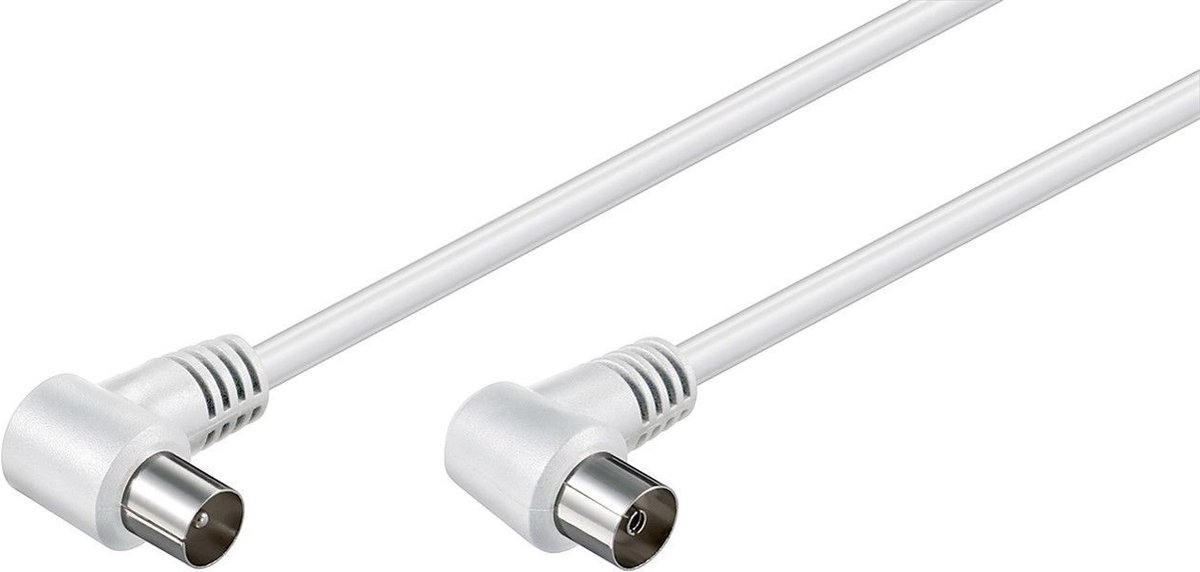 IEC (m) - IEC (v) coaxkabel / haaks - wit - 10 meter
