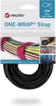 Velcro One-Wrap klittenband kabelbinders 200 x 12mm / zwart (25 stuks) / UL94