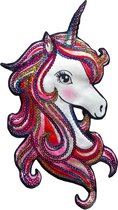 MixG | Grote Applicatie / Patch / Naai embleem (19 x 13 cm) | Unicorn Roze| Meisje