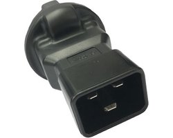 DINIC / MAG CEE 7/3 naar IEC C20 Stroomadapter - Schuko Female naar C20 Male - 16A - Zwart