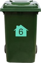 Autocollant Kliko / Autocollant poubelle - Numéro 6-22 x 17,5 - Menthe