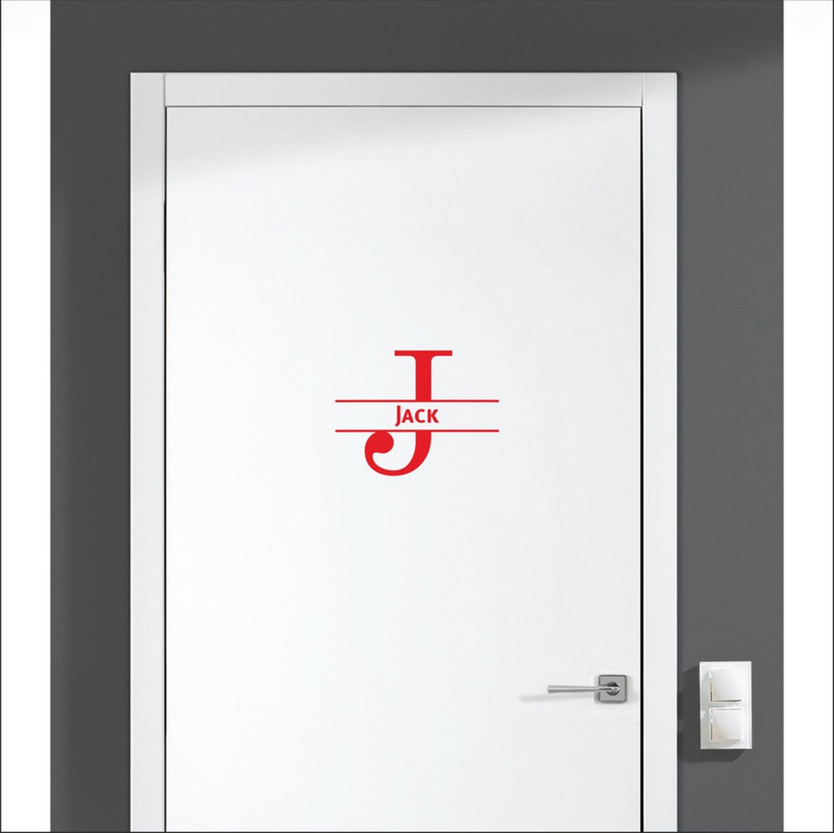 Deursticker Met Naam - Jack - Rood